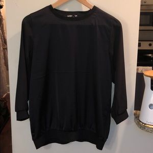 NWOT Express Sheer Back Black Top